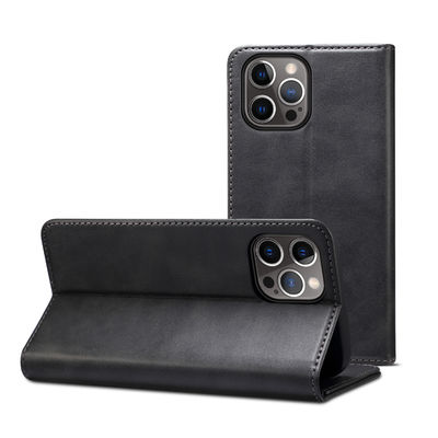 Genuine Leather Wallet Phone Case ODM / OEM Luxury Iphone Leather Case