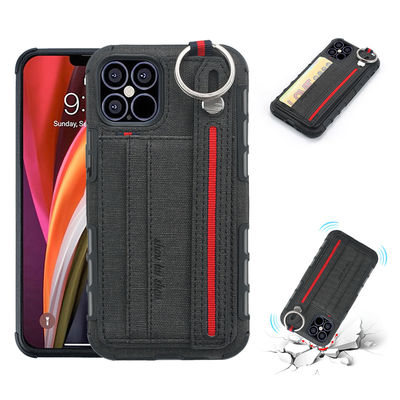 Lanyard Strap Leather Phone Cases For Iphone 14 13 Scratchproof