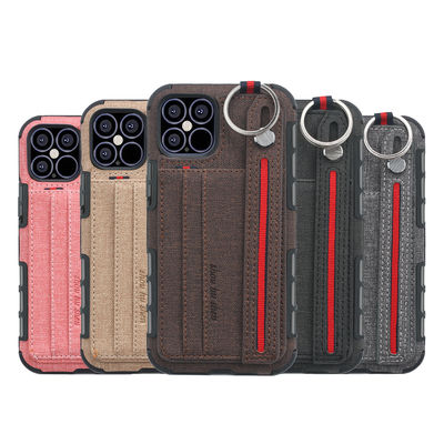 Lanyard Strap Leather Phone Cases For Iphone 14 13 Scratchproof
