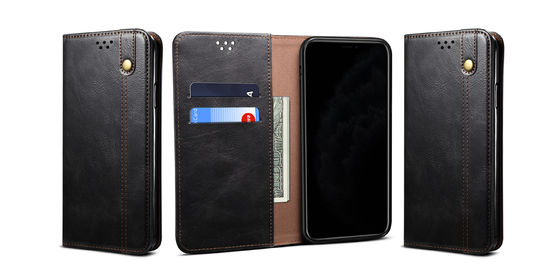Exquisite Iphone Genuine Leather Case Dirtproof Luxury Wallet Phone Case