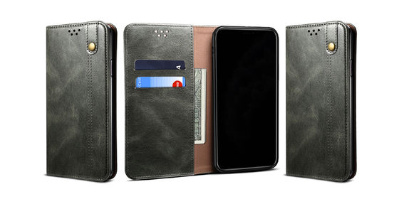 Exquisite Iphone Genuine Leather Case Dirtproof Luxury Wallet Phone Case