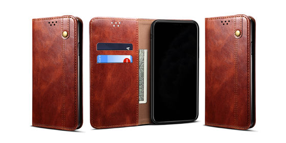 Exquisite Iphone Genuine Leather Case Dirtproof Luxury Wallet Phone Case