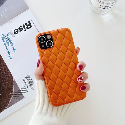 Down Cartoon Leather Genuine Leather Phone Back Cover For IPhone 12 Pro Max