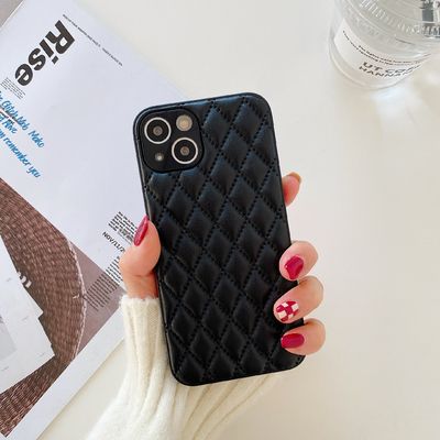 Down Cartoon Leather Genuine Leather Phone Back Cover For IPhone 12 Pro Max