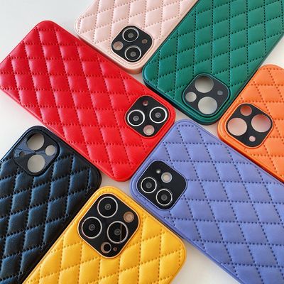 Down Cartoon Leather Genuine Leather Phone Back Cover For IPhone 12 Pro Max
