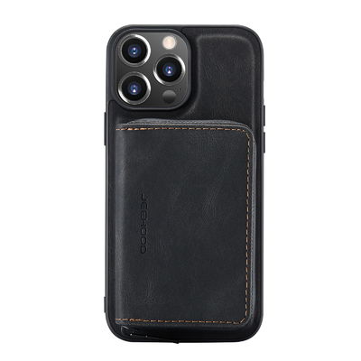 Seamless Iphone 12 / Iphone 13 Leather Phone Case Multifunctional Iphone 14 Case