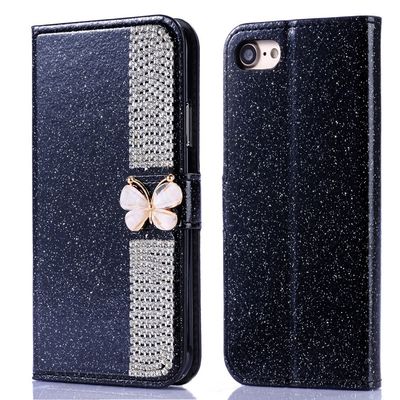 Flash Powder Electroplated Diamond Inlay Phone Case For Iphone Xr Xs 11 12 13 14 Pro Max Cell Cover