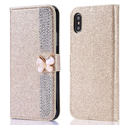 Flash Powder Electroplated Diamond Inlay Phone Case For Iphone Xr Xs 11 12 13 14 Pro Max Cell Cover