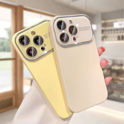 Large Window Shockproof Phone Cases For Iphone 15 Liquid Silicone Phone Full Cover