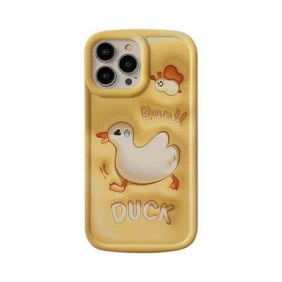 Stereoscopic 3D Fun Duck Apple Phone Case Iphone 11 12 14 13 14pro Max Full Package